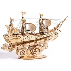 Robotime Vintage Wooden Watercraft Model Kit 3D Wooden Puzzle Best Gift Ideas for Adults Sailling Ship