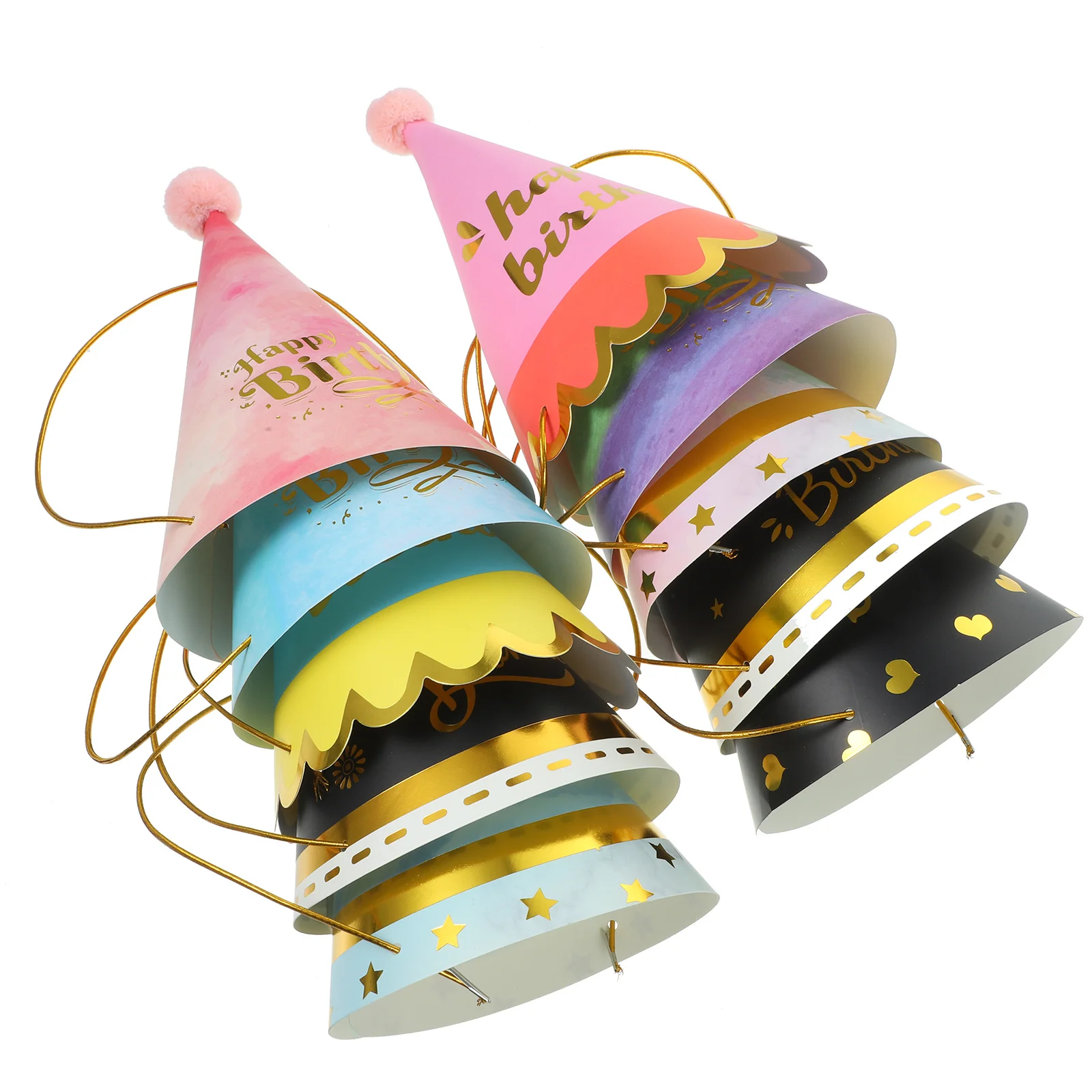 

10pcs Children Party Hat Lightweight Comfortable One Size Fits Most Kids Celebration Decoration Crown Style Birthday Hat Party