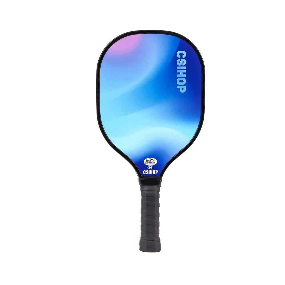 Wooden Pickleball Paddles Ribbed Handle Colorful Pickle Ball Racket Single Racket Lightweight Pickleball Training Equipment