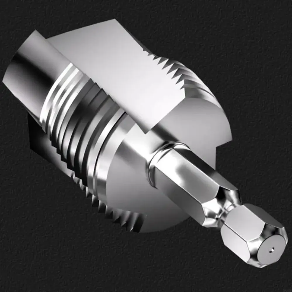 

4/6 Points Water Pipe Opener 3 in 1 Thread Openers Hexagonal Pipe Opener Pipe Internal Drilling Tools Tap Drill Bit