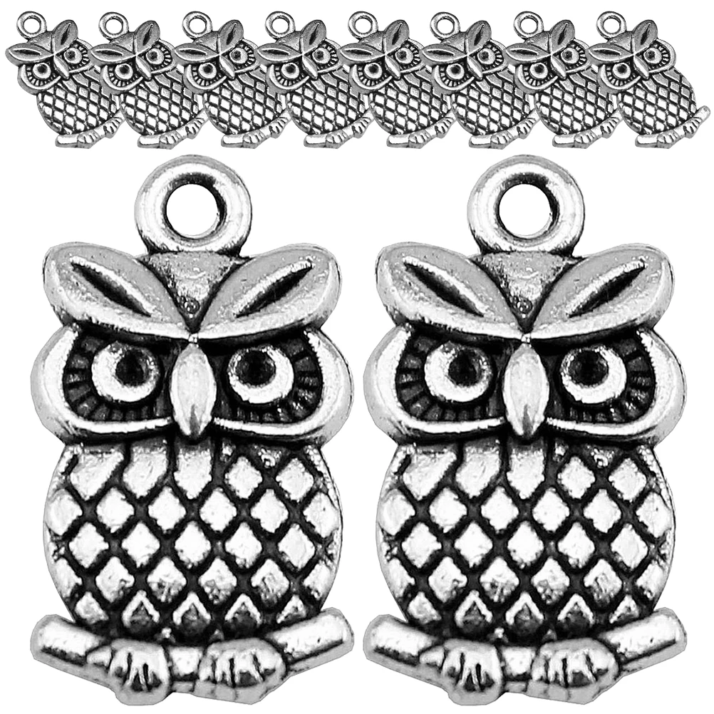 

50pcs Owl Charms Lightweight Alloy for Necklace Earrings Bracelet DIY Jewelry Metal Charms Making Supplies Gifts