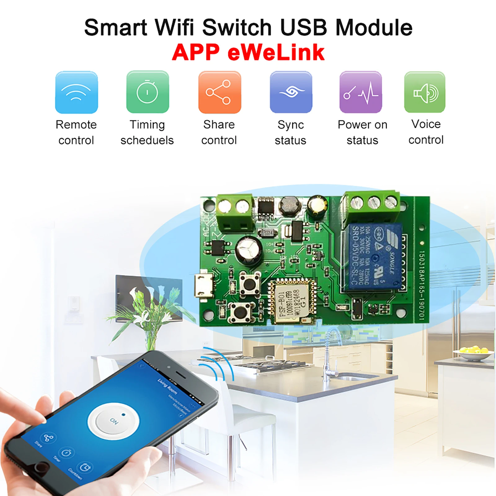 

eWeLink DC5V 12V 24V 32V Wifi Switch Wireless Relay Module Smart Home Automation Modules Phone APP Remote Control Timer Switch
