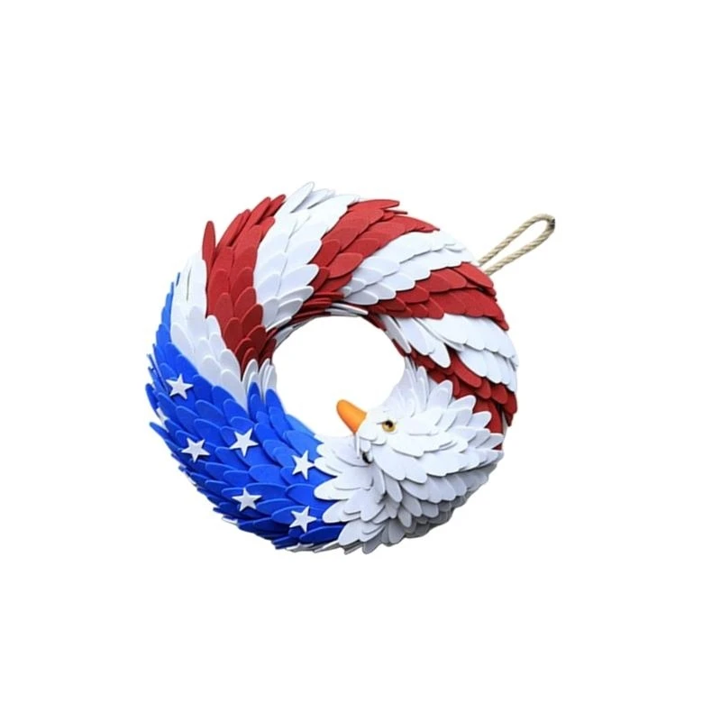 

Outdoor Hangable Wreath July4th Wall Mounted Ornament for OutdoorWindow 15UB