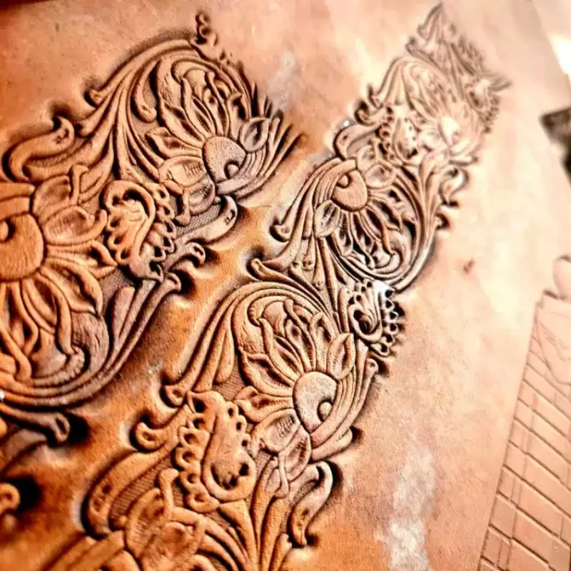 Sunflower Pattern Leather Embossing Mold Spliceable Die for Vegetable‑Tanned Leather Belt Craft Tool
