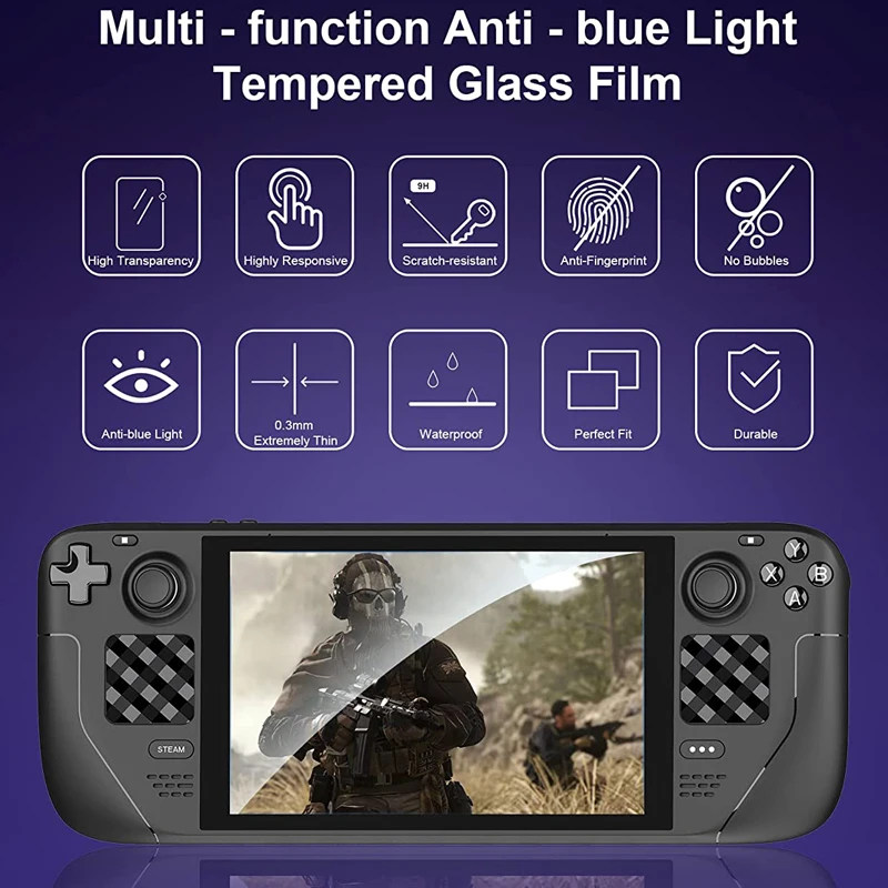 الترا Hd 9h صلابة خفف من الزجاج فيلم و 6 قطعة تراكباد حامي 8 في 1 مكافحة الأزرق ضوء سطح السفينة البخار حامي الشاشة 2 قطعة