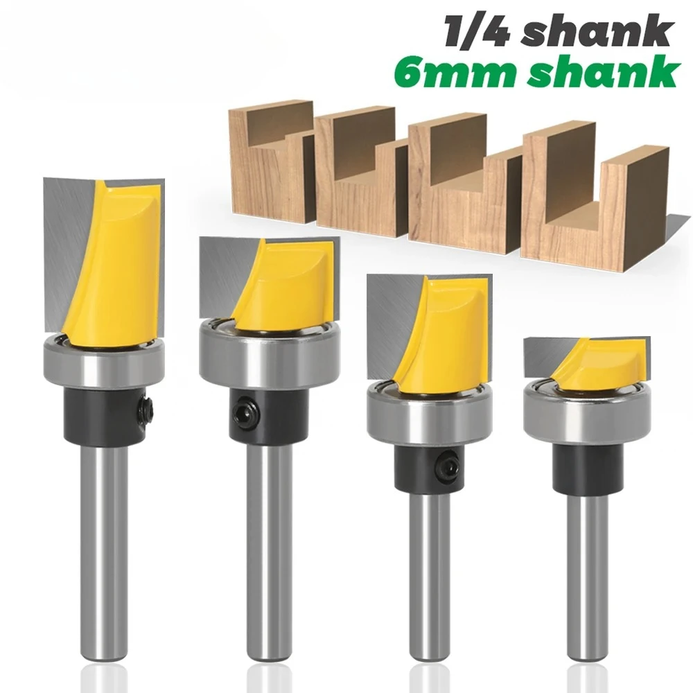 

Trim Router Bit Set - 1/4" 6mm Shank - 5 Bit Pattern/Template Woodworking cutter Tenon Cutter for Woodworking Tools