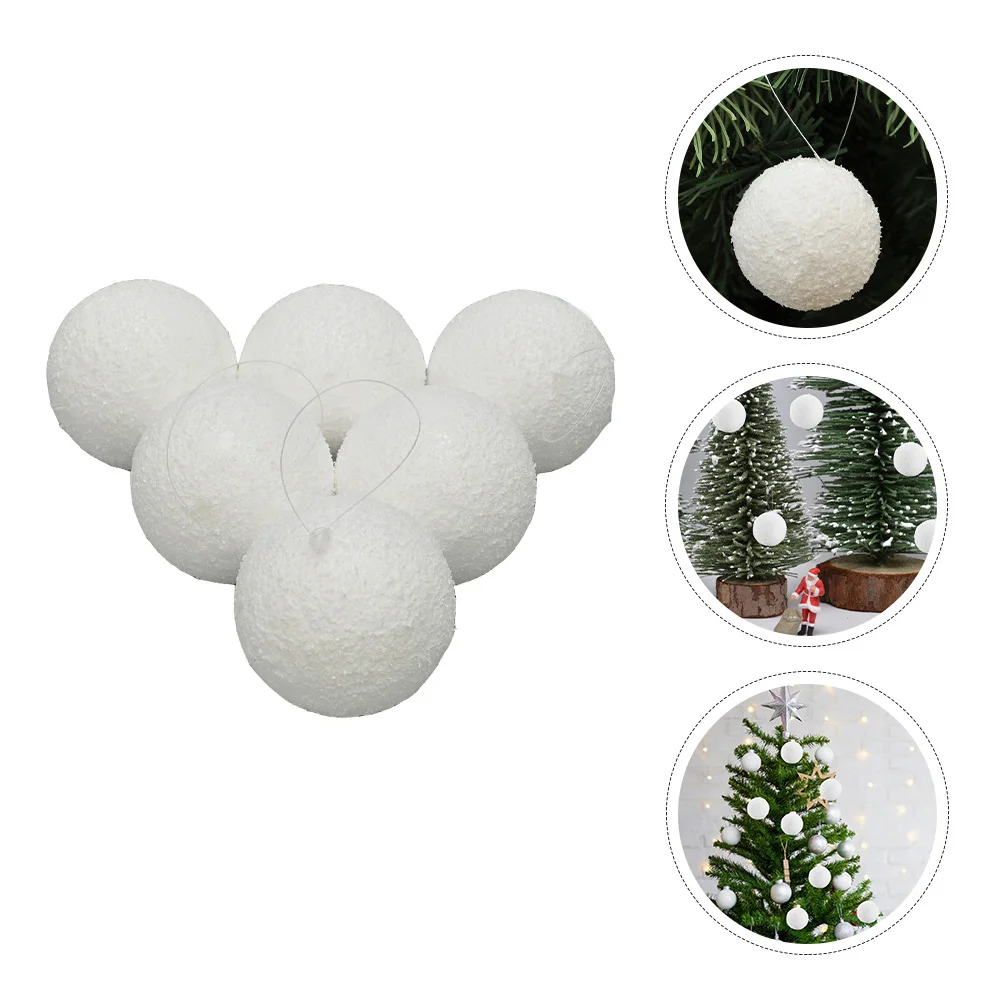 

6pcs Christmas Ball White Craft Ball For Diy Party Decor Art Projects Tree Ornament Xmas Decoration Foam Craft Supplies