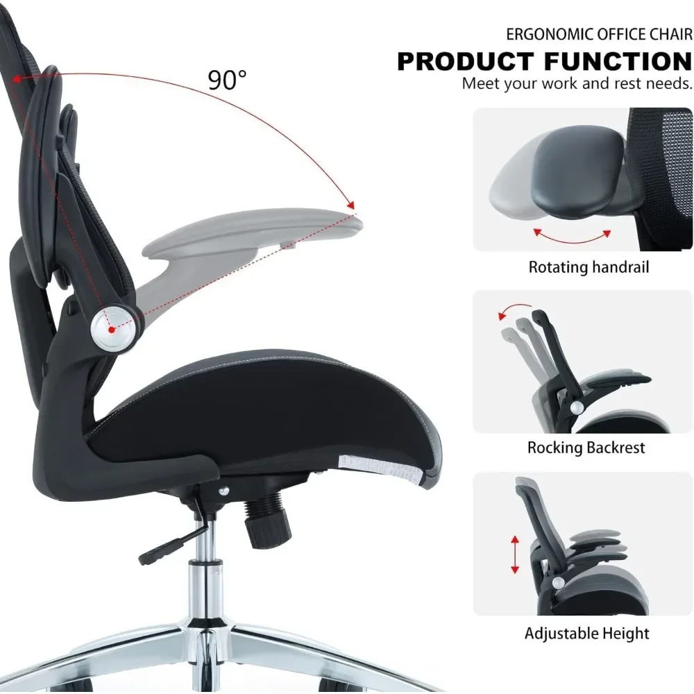 Office Chair Ergonomic Office Chair, 3D Modeling Foam Padded Home Office Desk Chair with Adjustable Seat Height