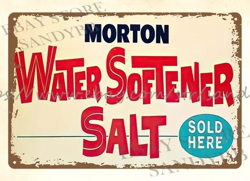 outdoor wall inspirational artwork Morton Water Softener Salt metal tin sign