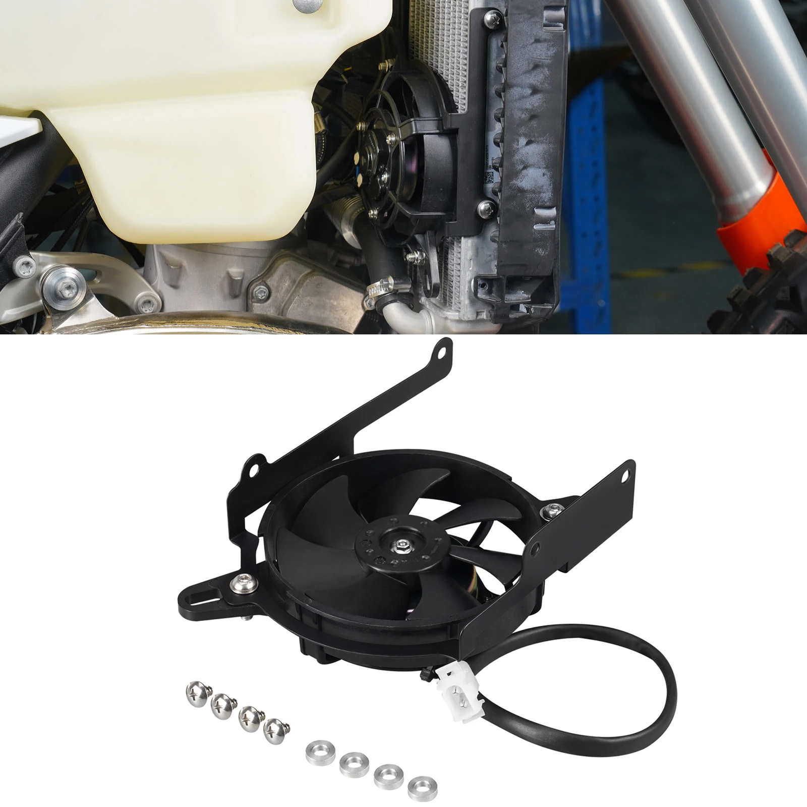 NICECNC For KTM EXC 300 2024-2025 EXC 250 EXCF 350 EXC 450 SX 125 SXF 250 SXF 450 Electric Radiator Cooling Fan Bracket Kit
