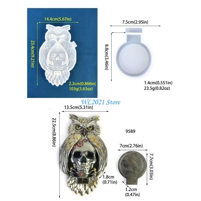 قوالب حامل شموع على شكل بومة وجمجمة متعددة الوظائف G5GC، قوالب شمعدان للاستخدام بنفسك #6