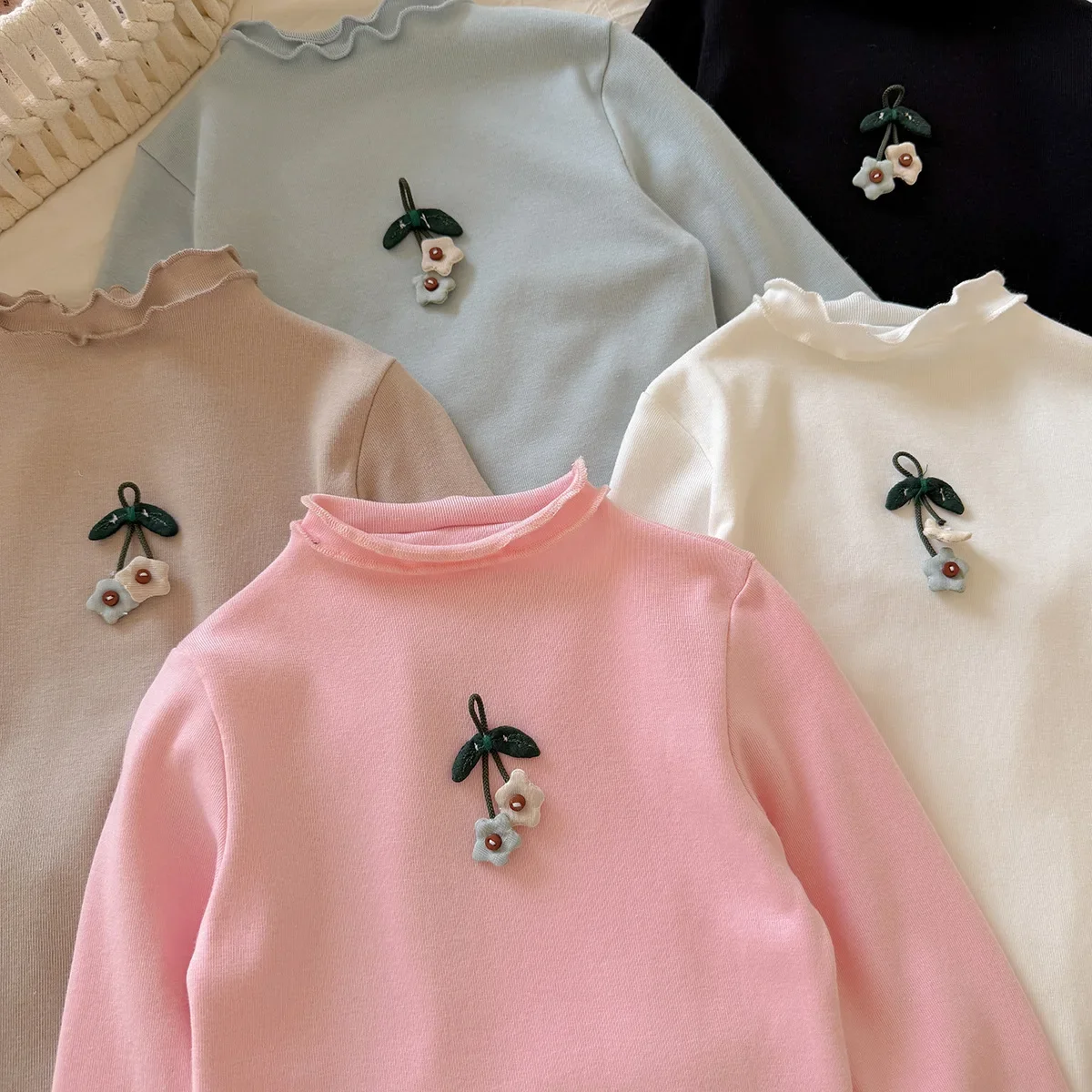 2-10T Toddler Kid Baby Girl Flower T Shirt Autumn Winter Basic Tshirt Casual Clothes Long Sleeve Cotton Floral Top Outfit