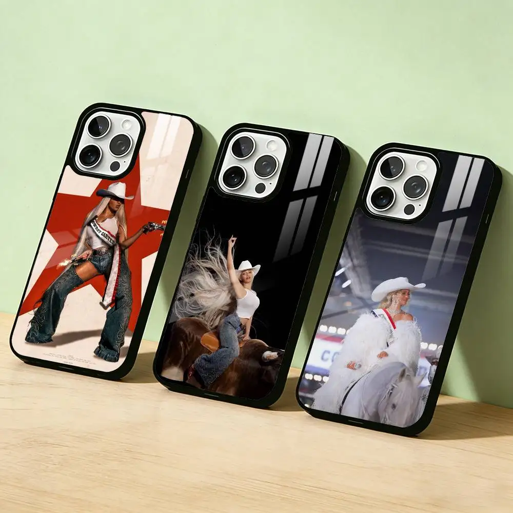 

AAA Cowboy Carter Phone Case For iPhone 17,16,15,14,13,12,11,Pro Max,Plus Candy Silver Cover