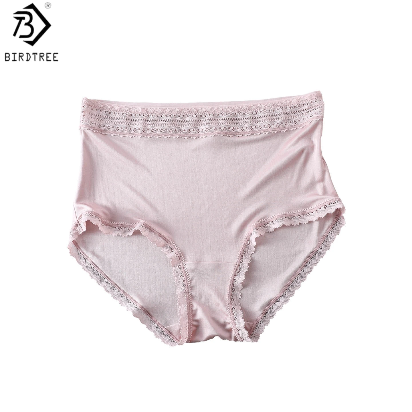 

Трусики Birdtree, 2 шт., 100% натуральный шелк, кружевные, женские, с высокой талией, мягкие, вязаные, однотонные, дышащие, новинка 2026 года A61908JF