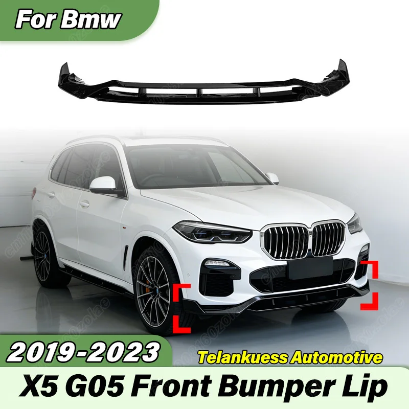 

For BMW X5 G05 2019 2020 2021 2022 2023 Car Black Warrior Style Front Bumper Lip Sports Racing Front Apron Body Modification Kit
