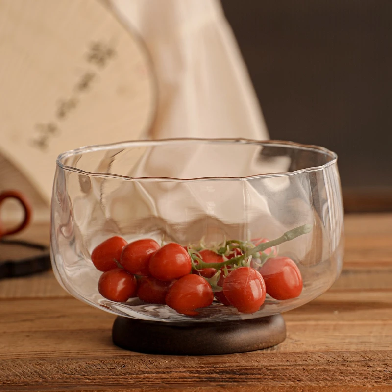 Exquisite Glass Fruit Plate High-appearance-level Dried Fruit Candy and Snack Display Plate Tall Fruit Basket Kitchen Utensils