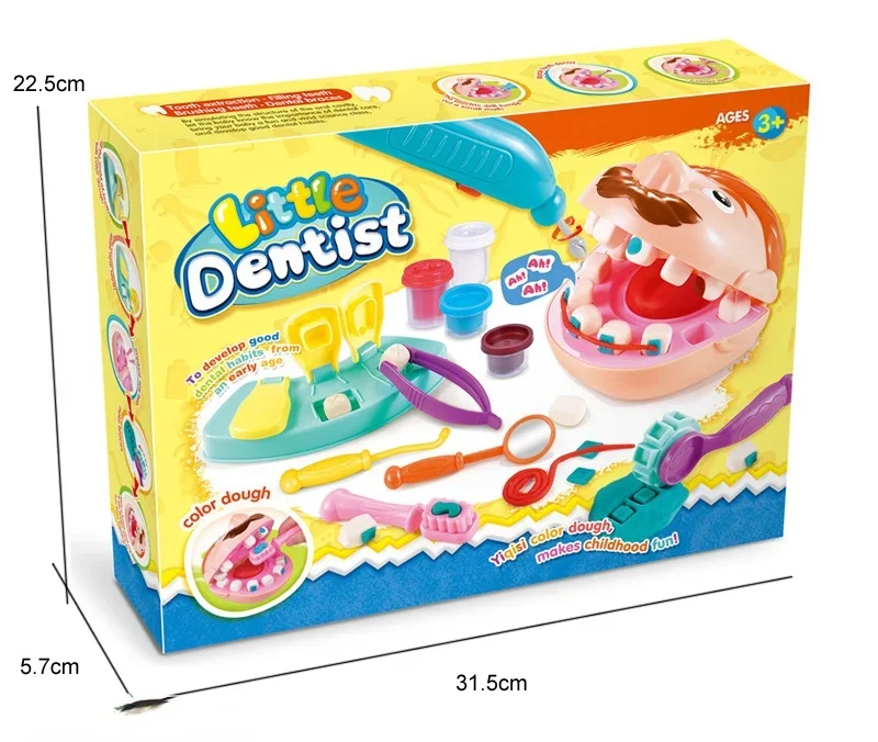 Blast inate Doctor Playset, argile légère, outils de ticine édictés, moule à dents de bricolage pour le jeu créatif du dentiste