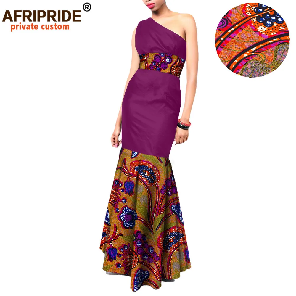 

2024 Autumn African Clothes Sexy Dress for Women AFRIPRIDE One-shoulder Sleeveless Ankle-length Trumpet Party Dress A7225136