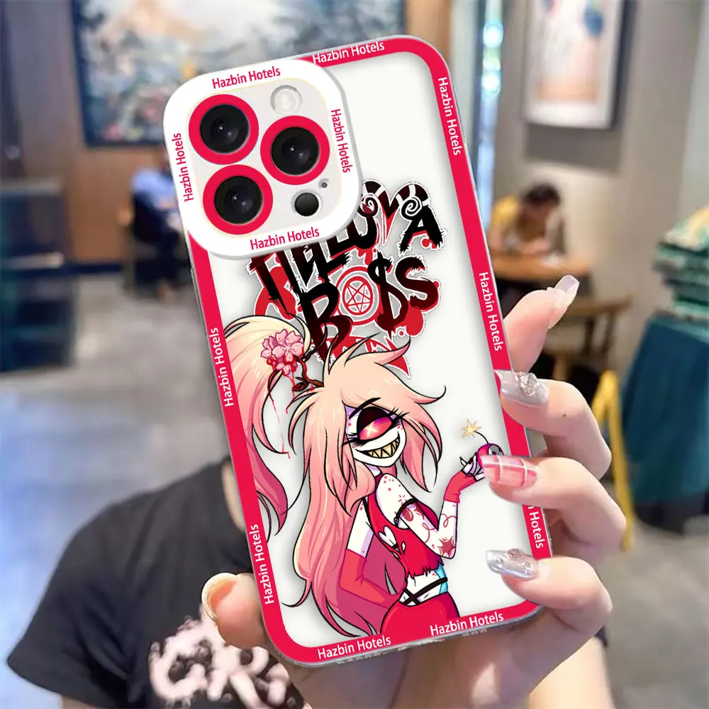 애니메이션 H-Hazbin H-Hotels 모토 G9 플러스 플레이 G22 G30 G32 G52 G53 G60 G60S G71 G72 G73 EDGE 40 PRO 투명 TPU 케이스