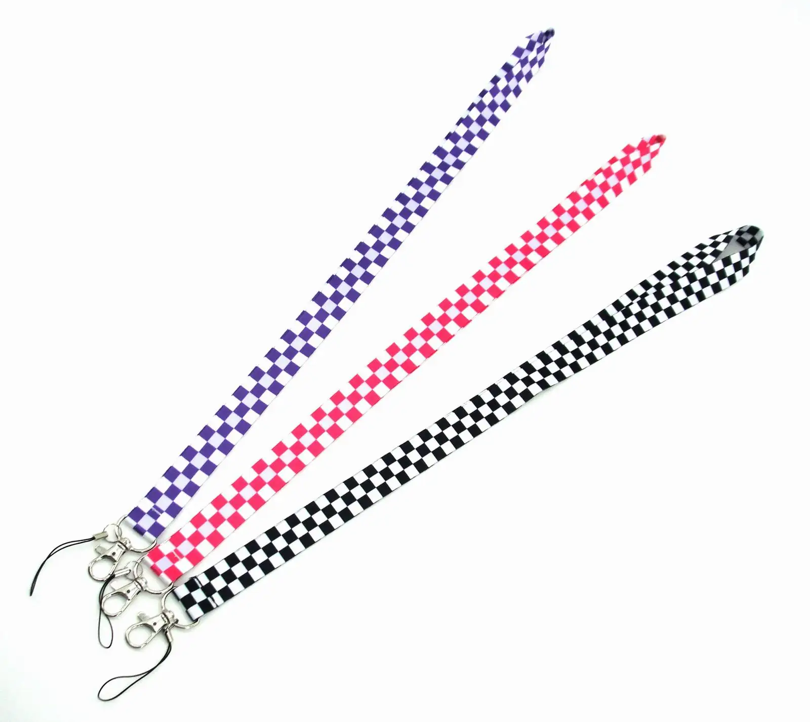 Cartoon checkered Key Lanyard ID Badge Holders Animal Phone Neck Straps with Keyring Phone Accessories D029