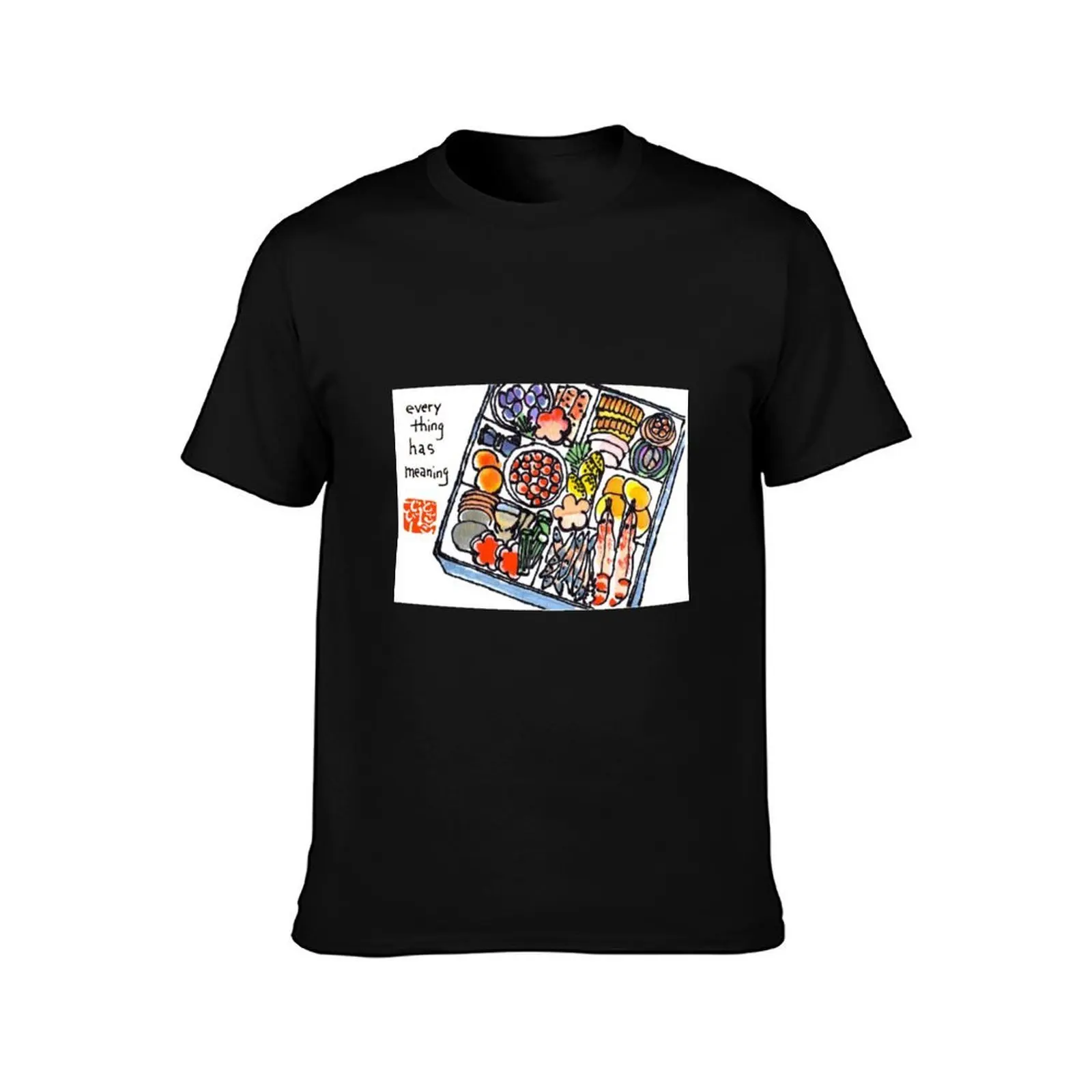 Japanese Cuisine (Osechi) T-Shirt, Summer Casual Cotton Tee, Oversized Streetwear Tops, Vintage Graphic Print, Unisex Men Women