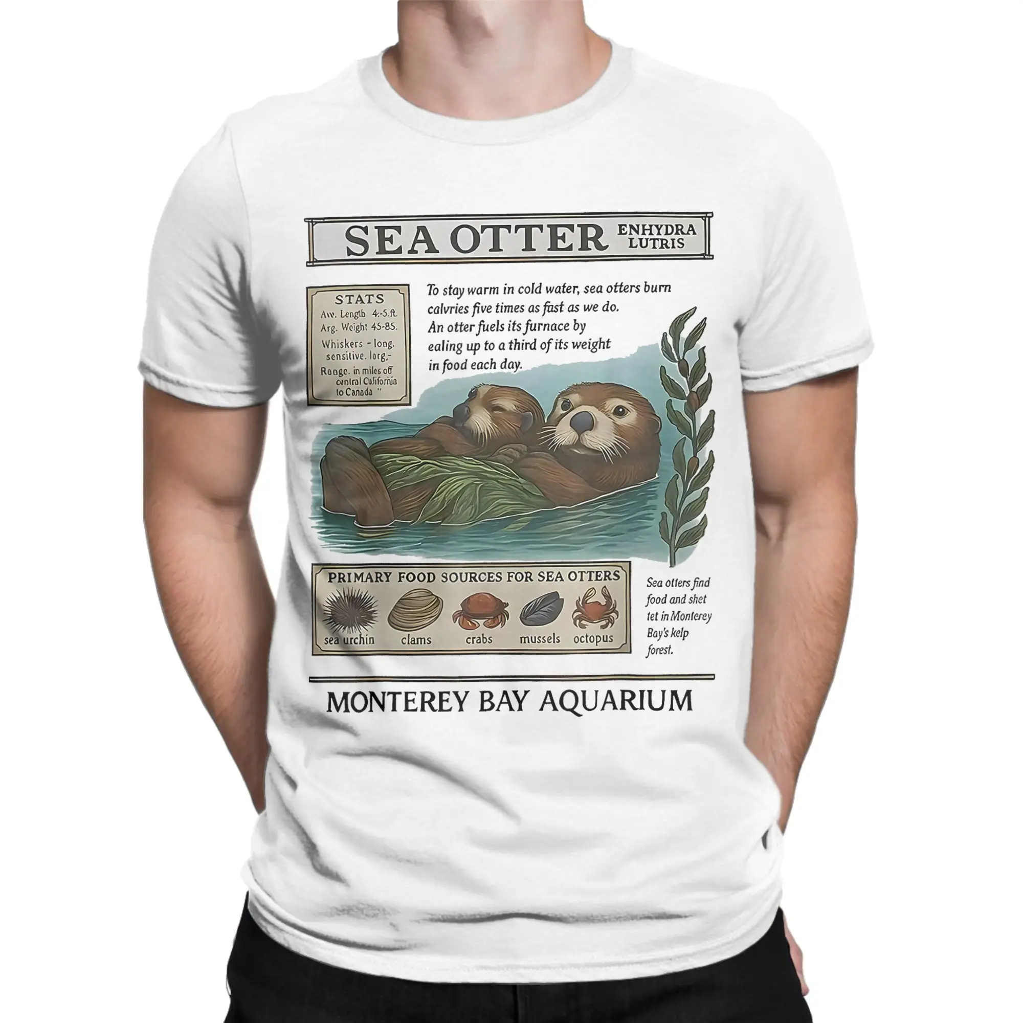 خمر البحر قضاعة مونتيري كاليفورنيا 90's حوض السمك عاشق تي شيرت الرجال 100% القطن تيز قصيرة الأكمام تي شيرت ملابس كبيرة الحجم