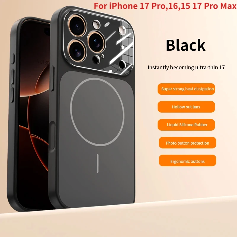 

Fashion silicone seconds change 17 large screen mobile phone case for iPhone 17 Pro,16,15 Pro Max, suitable for MagSafe protecti