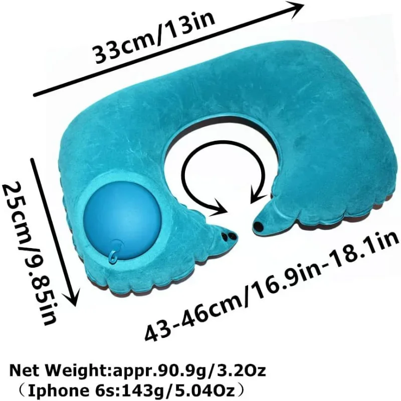 1 قطعة الوسائد السفر الطائرات نفخ إطارات دراجة تسلق الجبال خفيفة الوزن المحمولة الرقبة وسادة U-شكل التلقائي نفخ فقرة عنق الرحم وسادة
