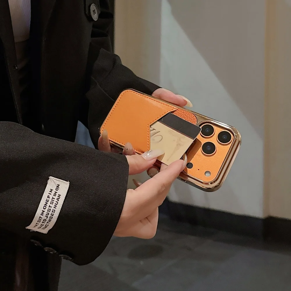 Business PU Leather Card Bag Phone Case for iPhone 18 17 ProMax 16 15 Pro 18ProMax 17ProMax With Card insertion Shockproof Cover view 4