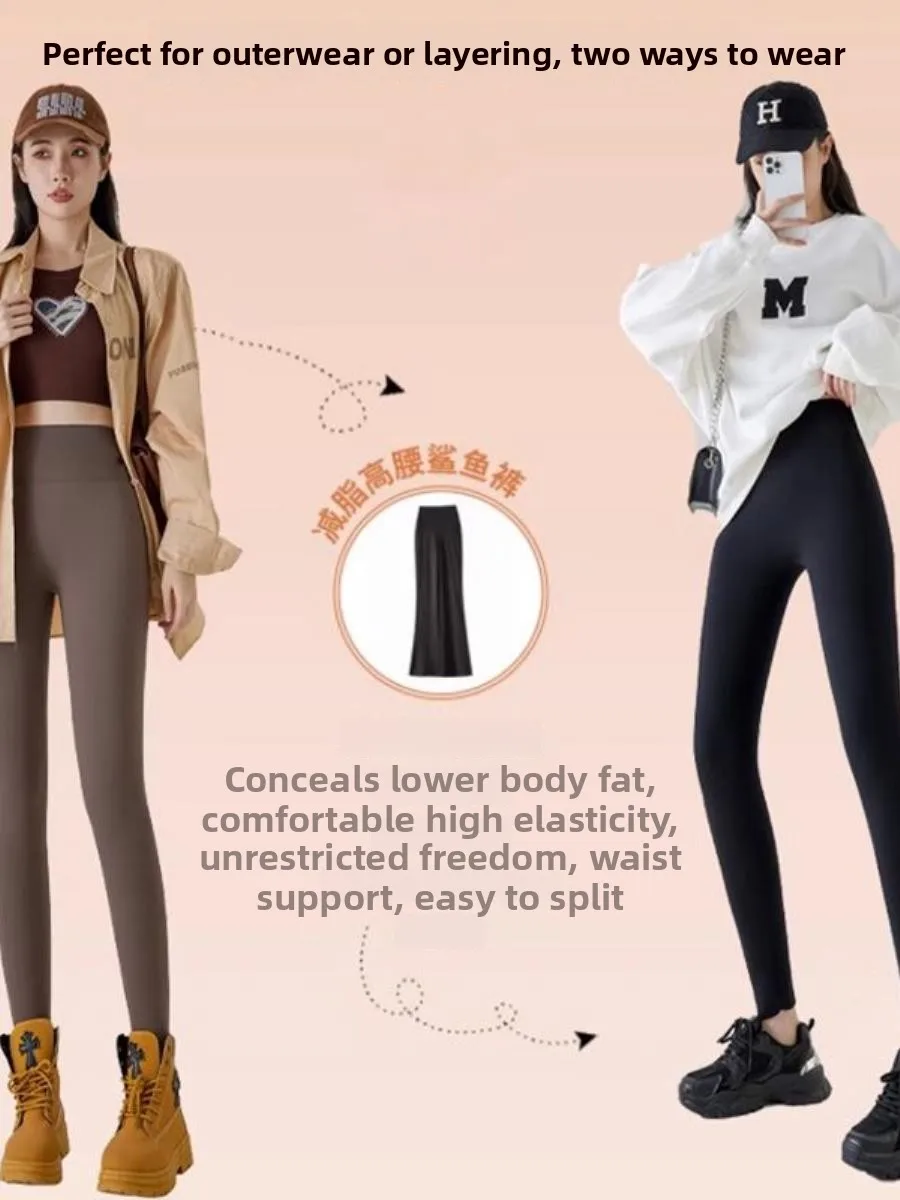 Spodnie do jogi z wysokim stanem, ocieplane, damskie, odzież wierzchnia, jesień-zima, wyszczuplające, ciepłe, warstwa bazowa.