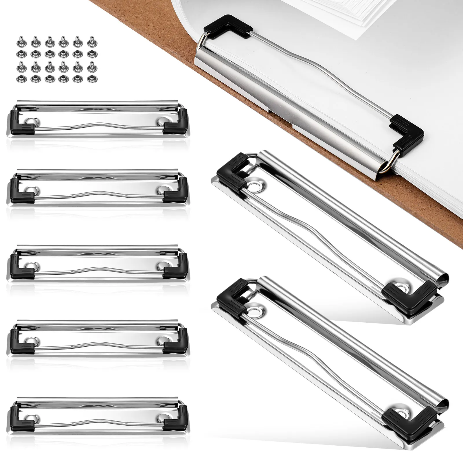 

10 шт. крепежных зажимов для картонных досок, прочные зажимы для файлов, долговечный материал, простая установка с помощью гвоздей для фиксации бумаг и отчетов