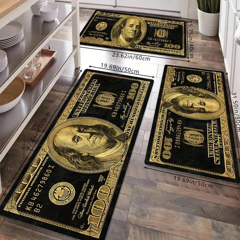 

USD Pattern Kitchen Carpet Washable Soft Comfortable for Restaurant Bedroom Kitchen Decorative Floor Mat