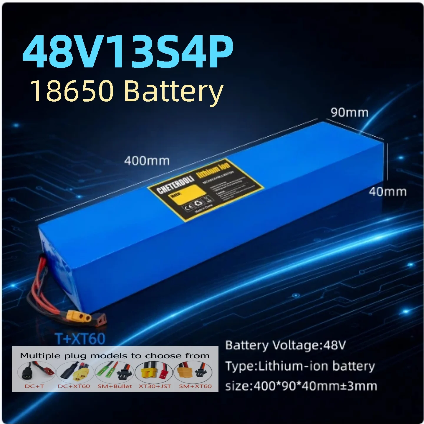 Литиевая аккумуляторная батарея 48В 15Ач 20Ач 13S4P 18650 с BMS, подходит для Kugoo M4/M4 Pro/Max Speed, для замены встроенных батарей.