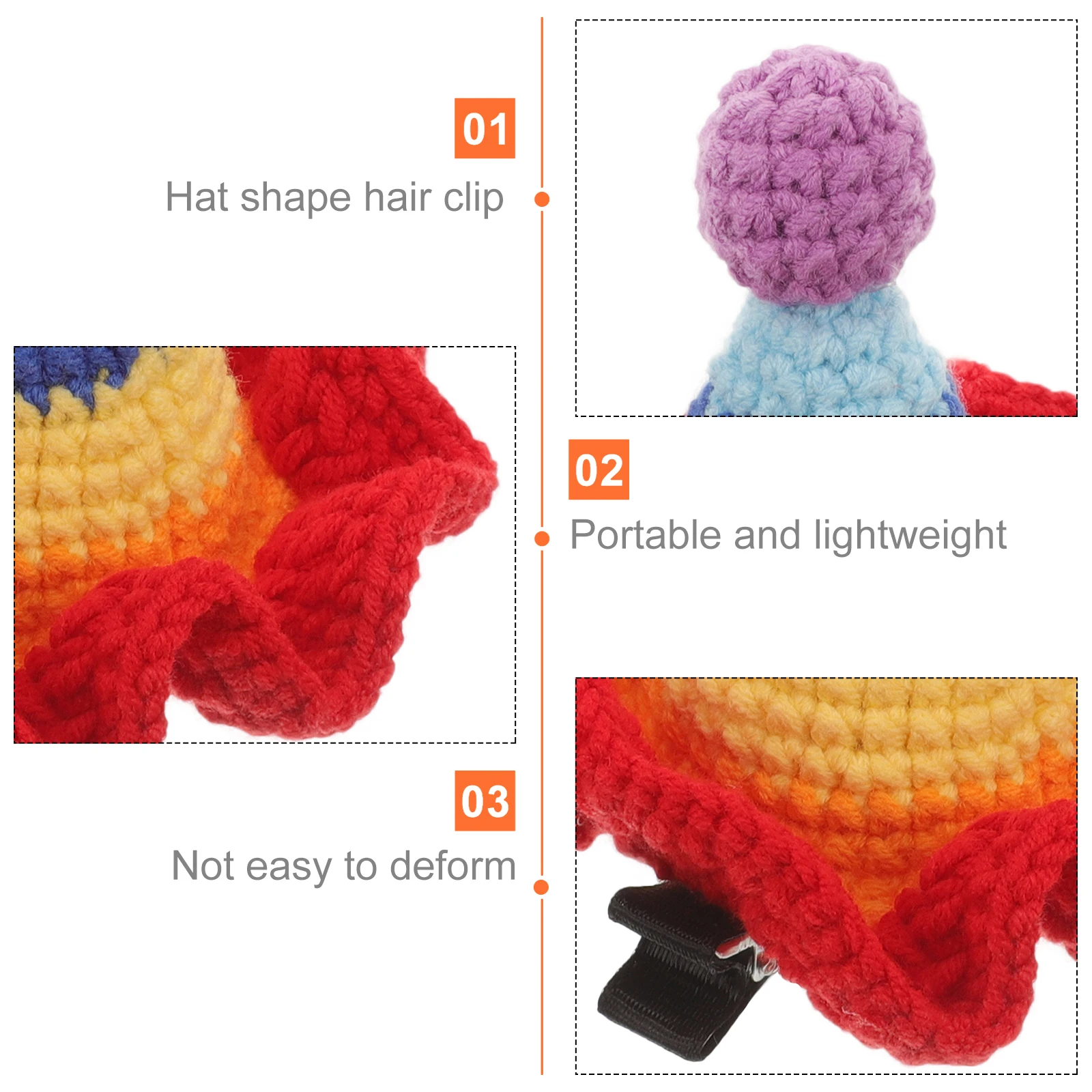 

Colorful Hat Hairpin Woolen Knitting Clamps Princess Shaped Clip Lovely Accessories Girls Barrettes Crochet Clips Hat Style