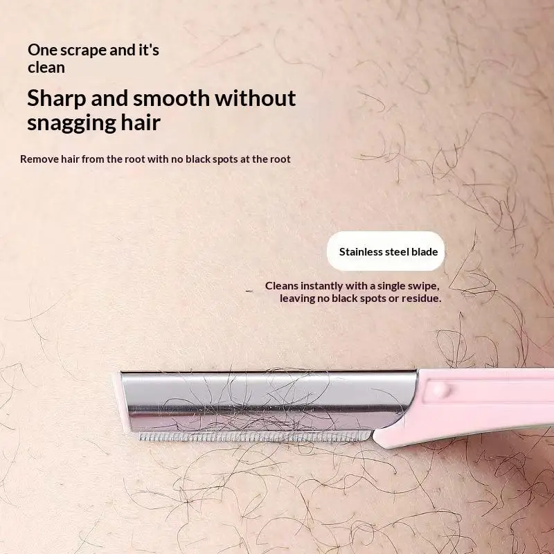 3 Pack Eyebrow Razors Sharp Safe Stainless Steel Blades Ergonomic Handle For Beginners Daily Beauty Makeup Trimming