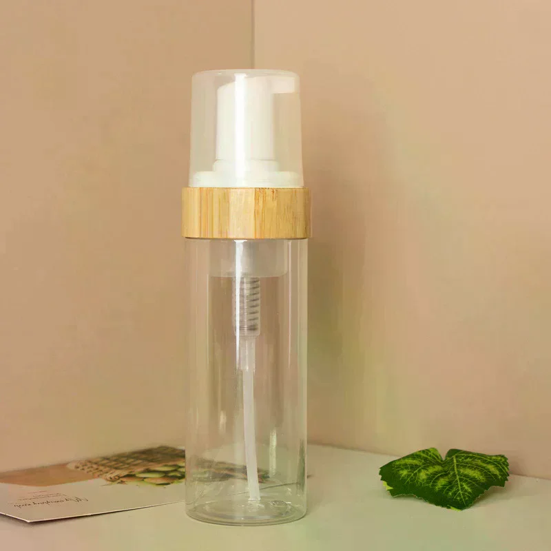 150ml Reizen Bamboe Schuim Pompfles Lege Gezichtsreiniger Cosmetische Fles Shampoo Zeepdispenser Hervulbare Handdesinfecterend Schuimend