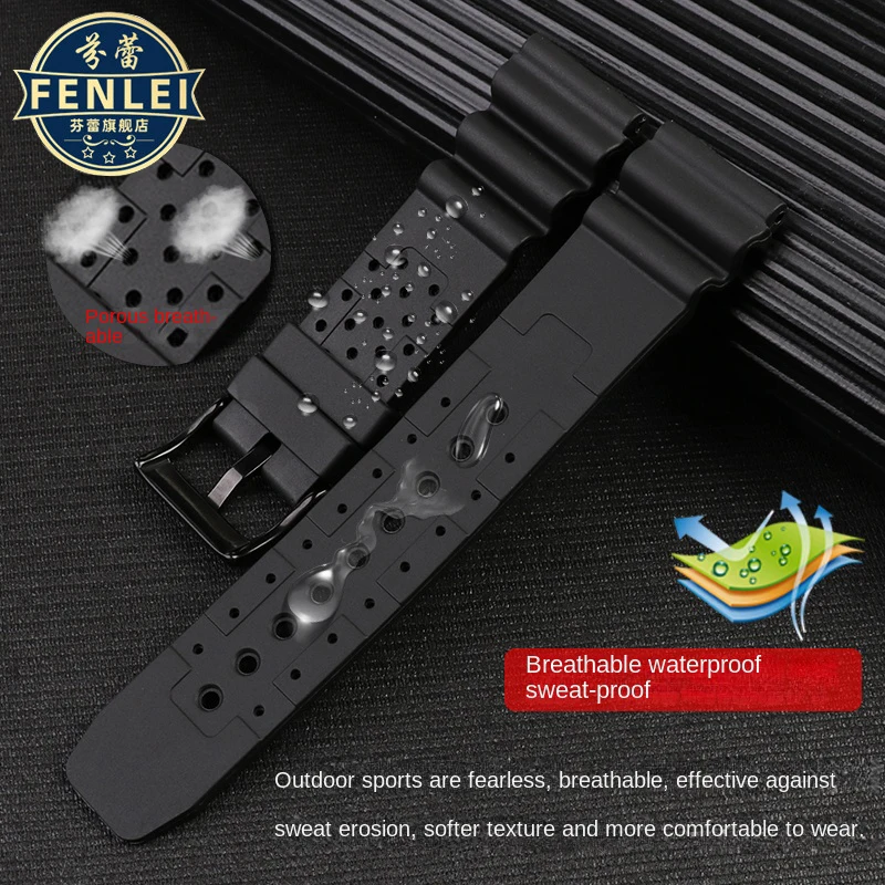 For Casio Swordfish Rubber Watch Strap MDV-106 MDV-107 MTP1374 MTP1375 EFR-303L Seiko men breathable silicone Watch band 20 22mm