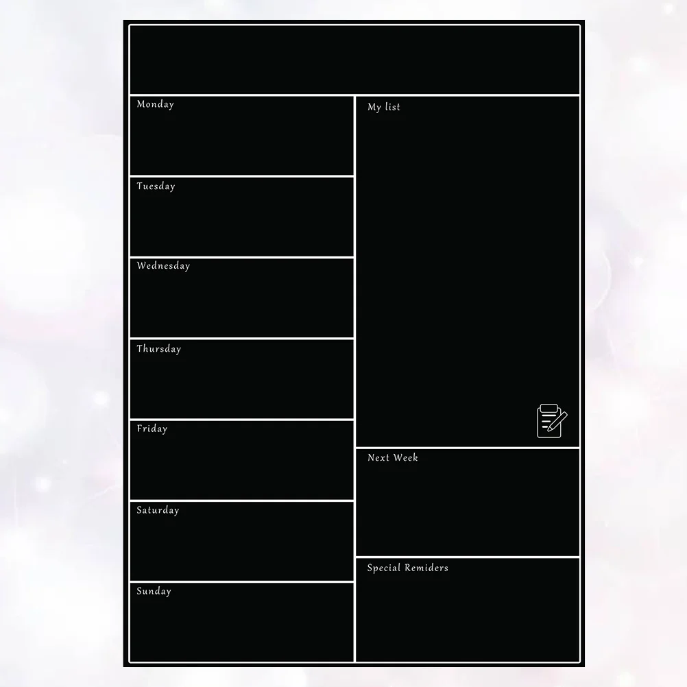 Weekly Planner Magnetic Board Thick Reusable Calendar Sheet For Fridge Metal Surfaces A3 Black Weekly Calendar Pad