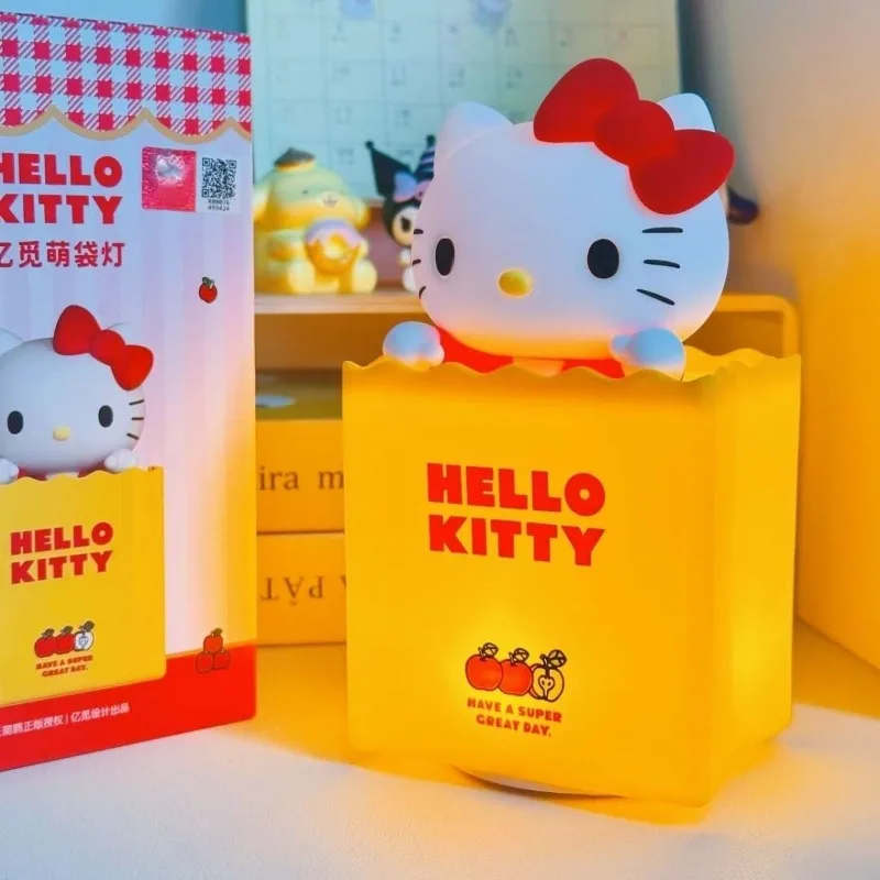 

Милый ночник Sanrio Hello Kitty для спальни, прикроватная лампа для создания атмосферы сна, подарок на Новый год для девочек, кавайный аниме-мультфильм