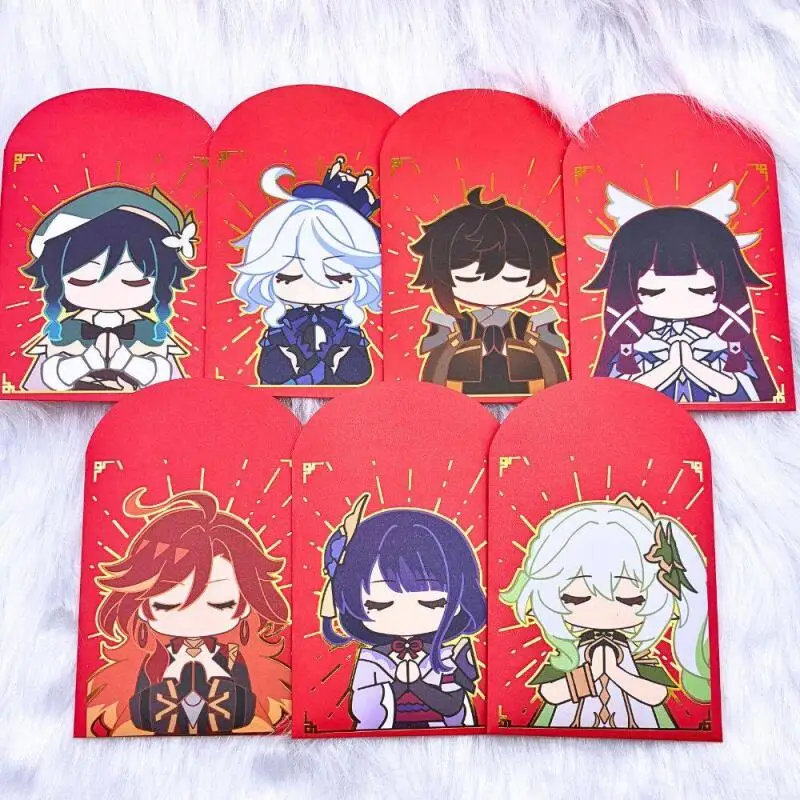 New Year red envelope Genshin Impact 7 Gods Zhongli Furina girl Red envelope Spring Festival New Year greetings New Year's bag