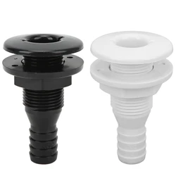 Boats Fitting Boat Through Hull Connector 3/4in ABS Plastic Hose Coupling Drain Outlet Accessory Drain Scupper Thru Hull Fitting