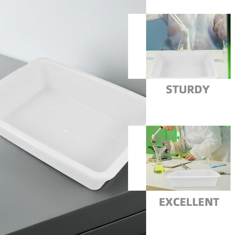 Laboratory Tray 7Cm Deep Chemical Experiment Tray Acid Alkali Resistant Plastic Storage Plate For Lab Teaching Equipment