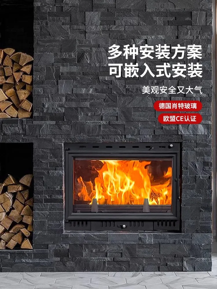 مدفأة فيلا ترو مدفأة منزلية مدمجة في المنزل، موقد تسخين ريفي أمريكي، مدفأة حطب فيلا من الحديد الزهر