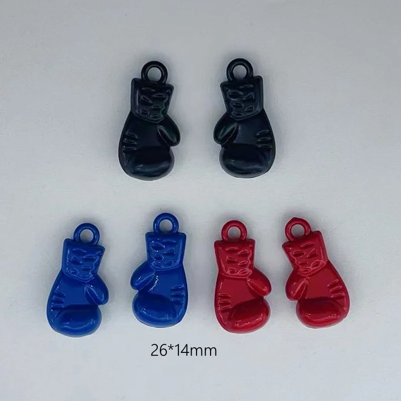 10 pieces of alloy boxing gloves fist talismans multi-color jewelry pendants necklaces DIY handmade accessories