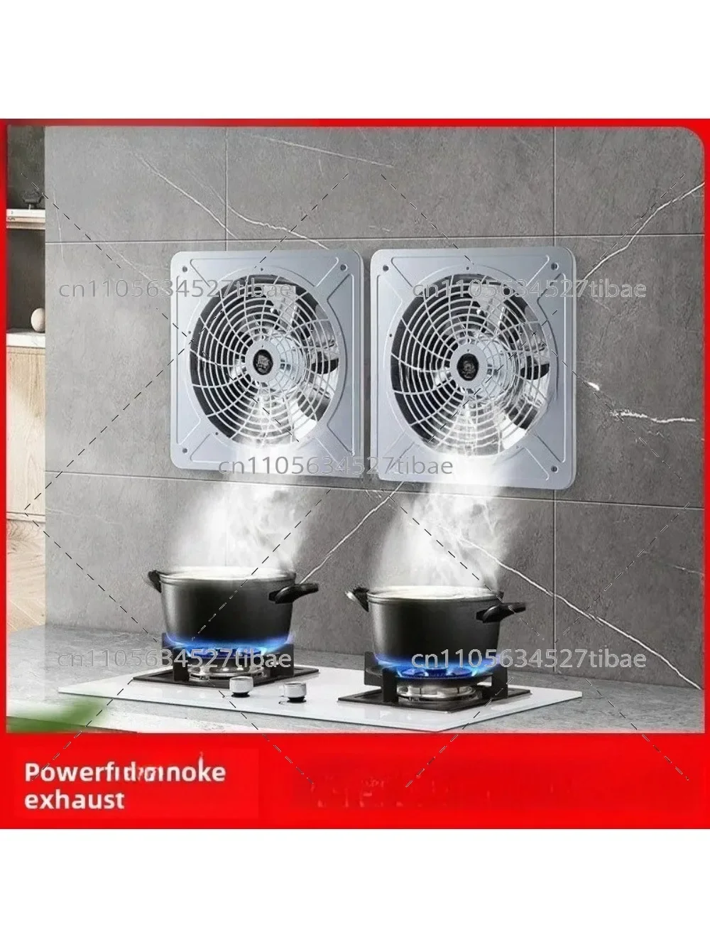 

High-Power All-Metal Exhaust Fan for Kitchen Household Window Type Ventilation Oil Fume Strong Wall-Mounted Design