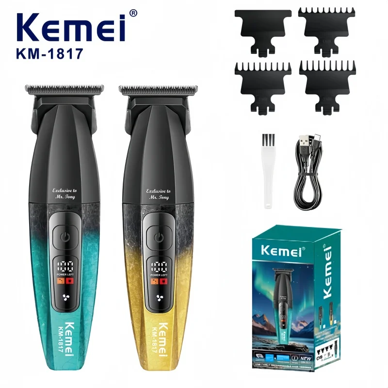 

Kemei KM-1817 Профессиональная беспроводная машинка для стрижки волос для мужчин, триммер для моделирования волос, высокопроизводительный инструмент для ухода за укладкой