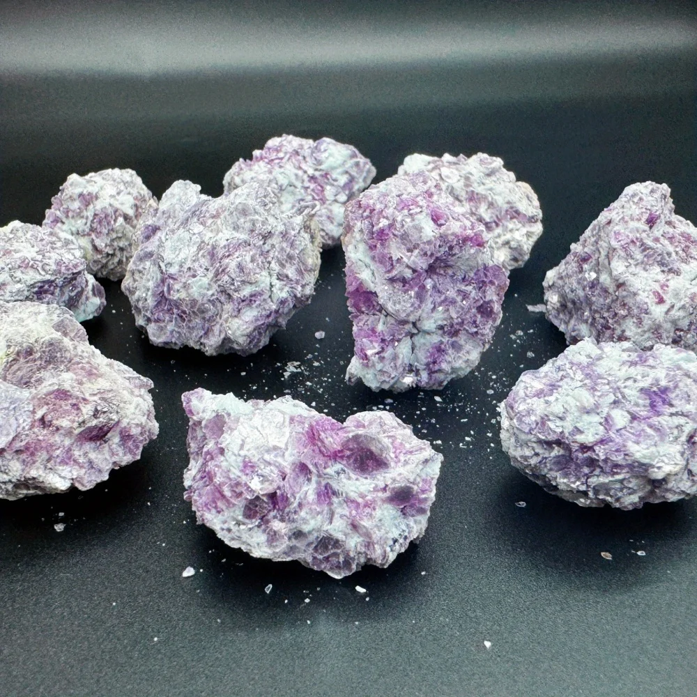 1pc Natural Purple Lepidolite Mica Raw Stone Geological Science Specimen Collectible Tabletop Ornament Home Decor