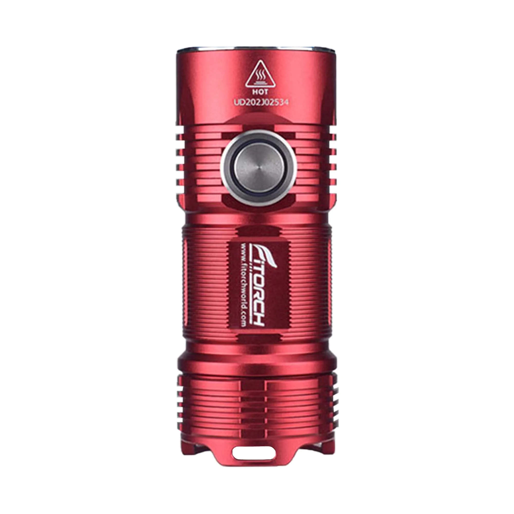 Fitorch P25 LED Flashlight, 3000 Lumens, USB Rechargeable, 4 LEDs, 26350 Li-ion Battery, Red, for Camping