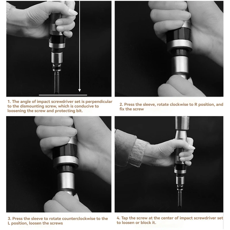 15 CR-V manual impact screwdrivers for disengaging rusted fasteners or frozen bolts reversible screwdrivers S/P/H drill bit kit