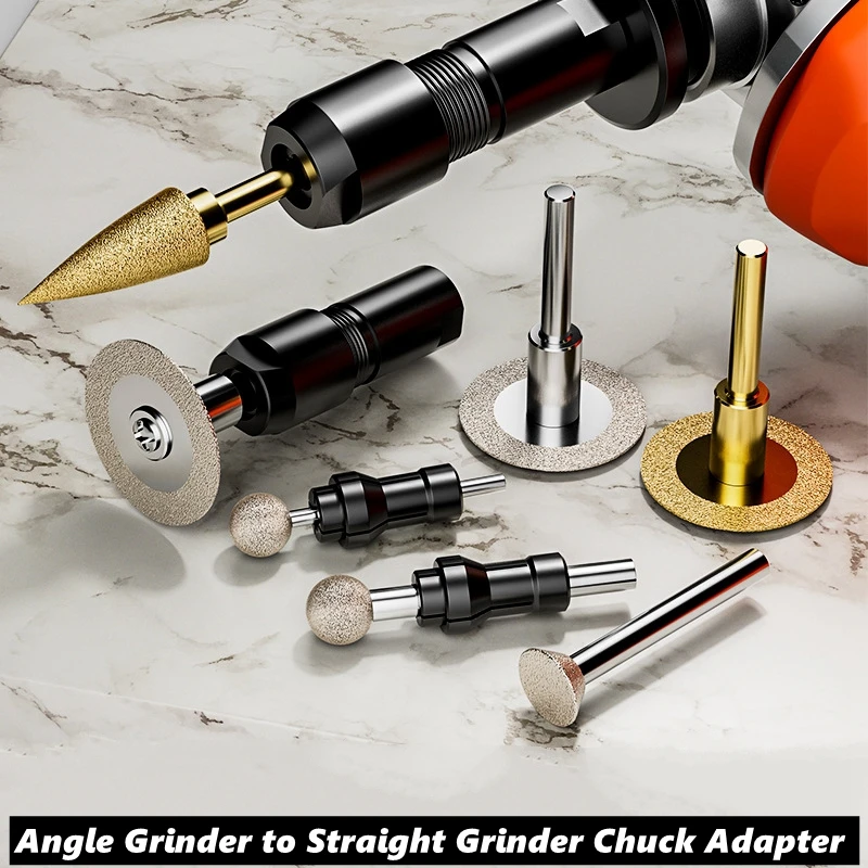 3/6mm Angle Grinder Modified Adapter To Straight Grinder Chuck For 100-type Angle Grinder M10 Thread Grinding Cutter